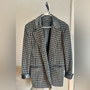 Leather Trimmed Wool Plaid Braebrook Size 7/8